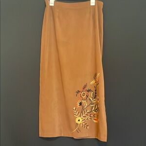 Embroidered Tan Skirt